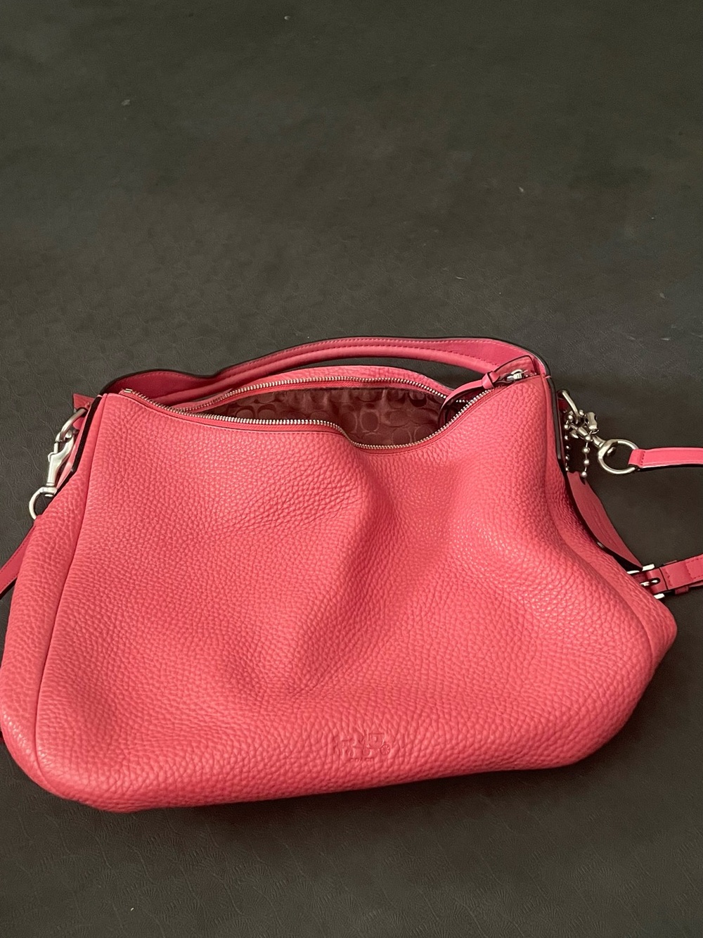 Coach Pink Pebbled Leather Shoulder Bag